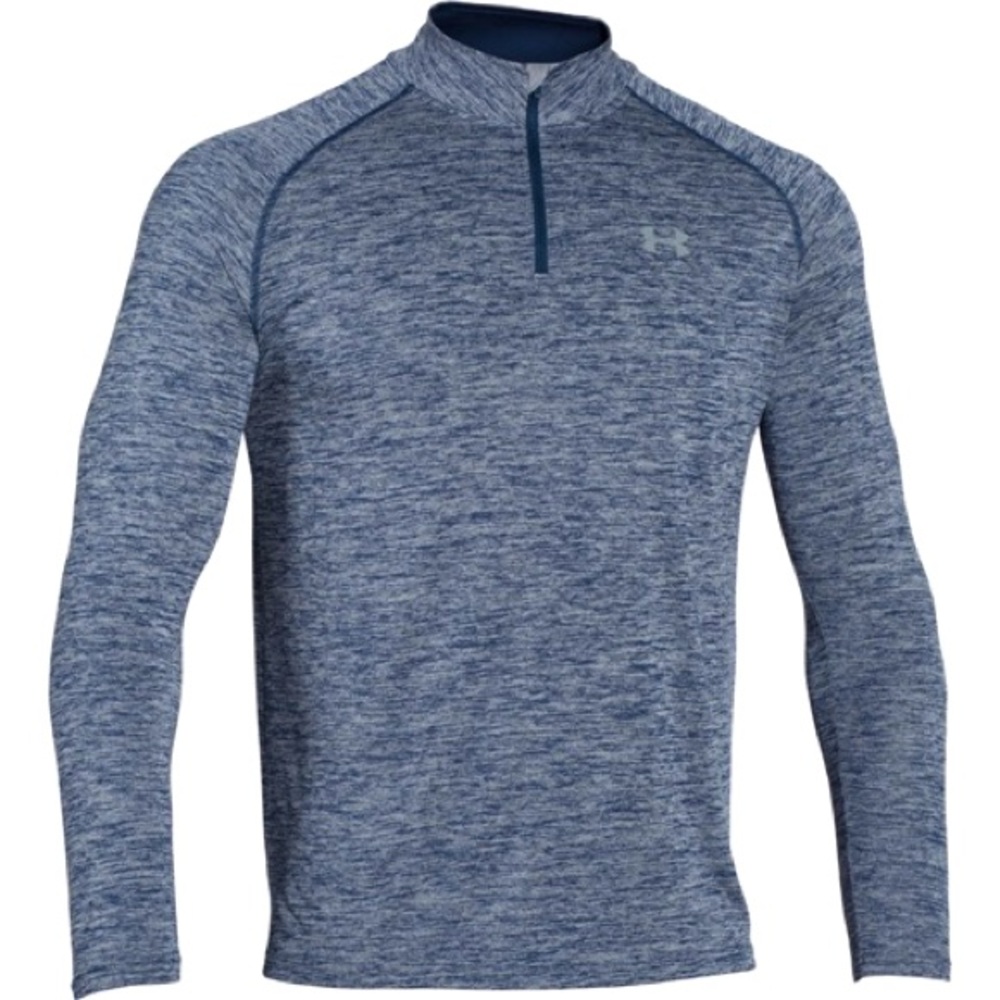 NWOT Mens Under Armour Tech 1/4 zip long sleeve in navy/heather gray